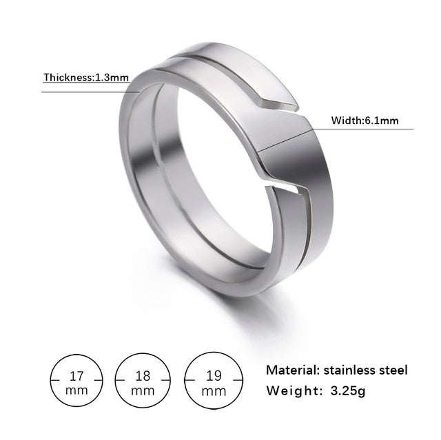 Silver Color Unisex Stainless Rings