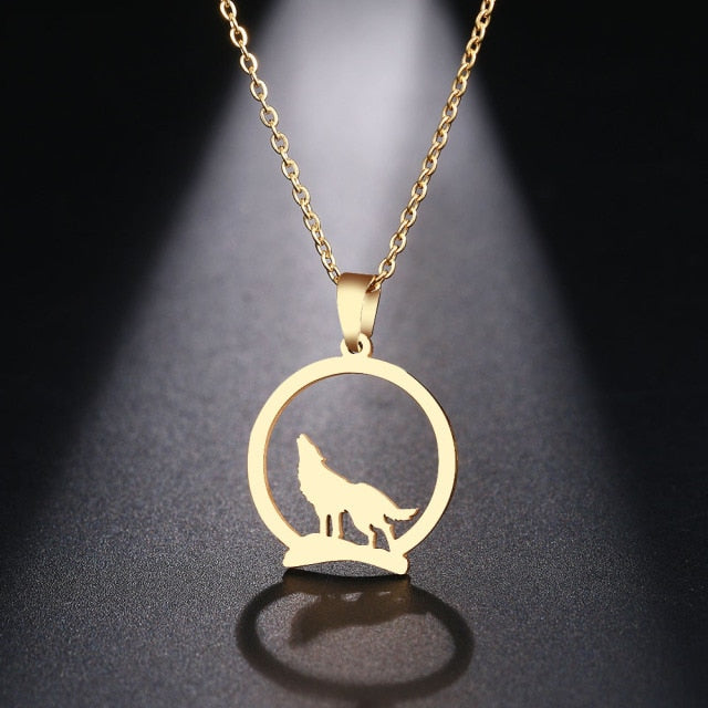 Wolf On The Hill Pendant Necklace