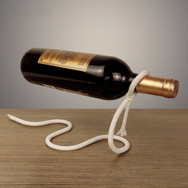 Suspended Rope Wine Bottle Holder